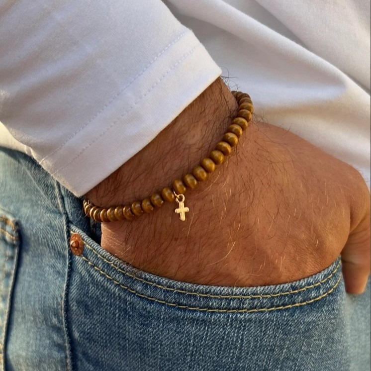 Wood Beaded Bracelet for Men,  - Ethnic Wear Men'S Fashion recension och pris