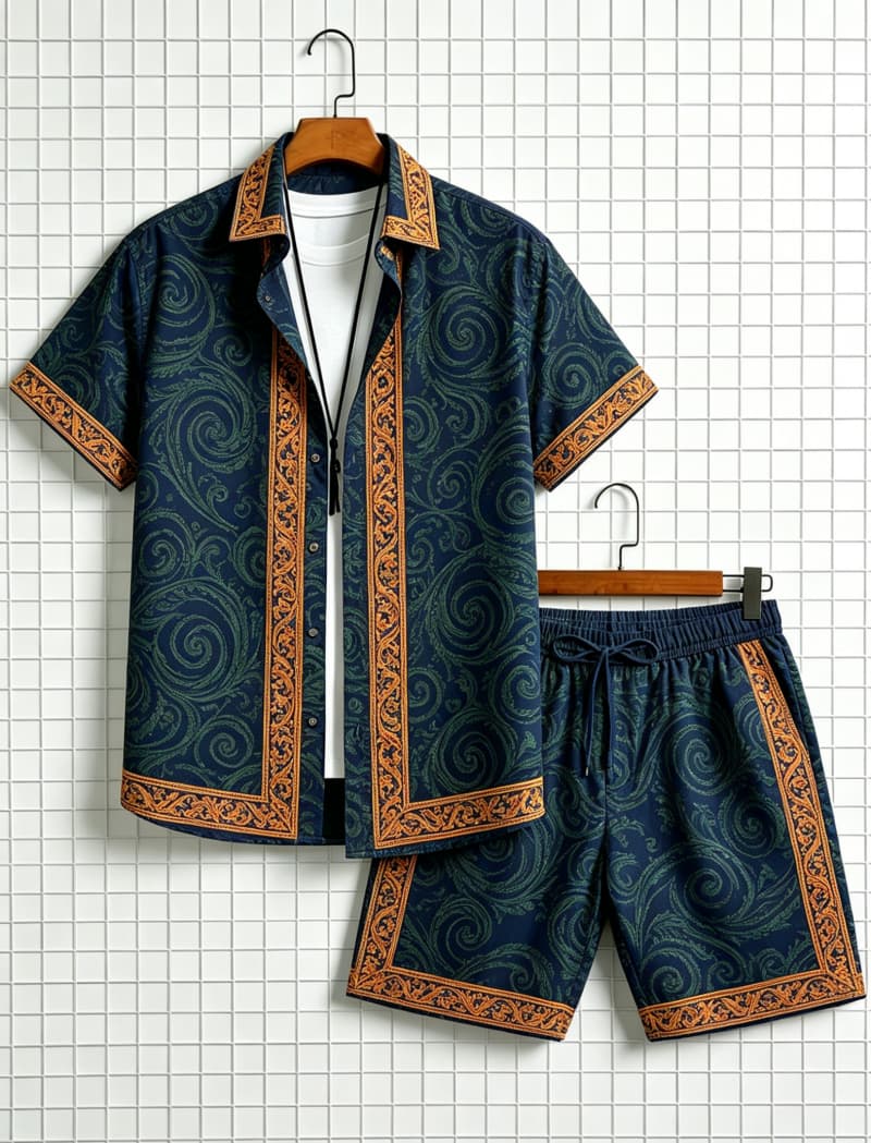 Men's ethnic border printed sh - Ethnic Fashion recension och pris
